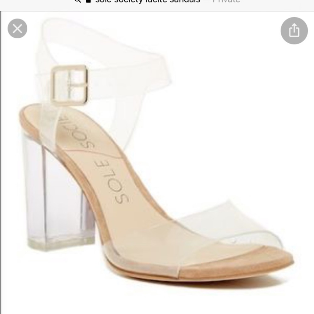 Sole Society Lucite and Nude Sandals 7.5